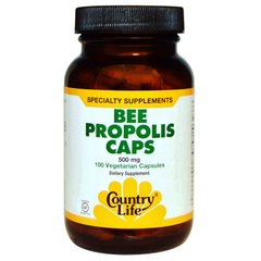 Прополіс, Bee Propolis, Country Life, 500 мг, 100 капсул - фото