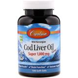 Рыбий жир из печени трески, Cod Liver Oil, Carlson Labs, норвежский, 1000 мг, 100 капсул, фото