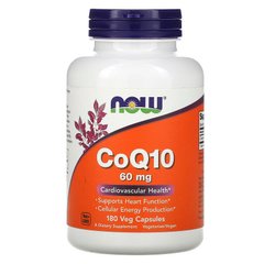 Коензим Q10 (CoQ10), Now Foods, 60 мг, 180 капсул - фото